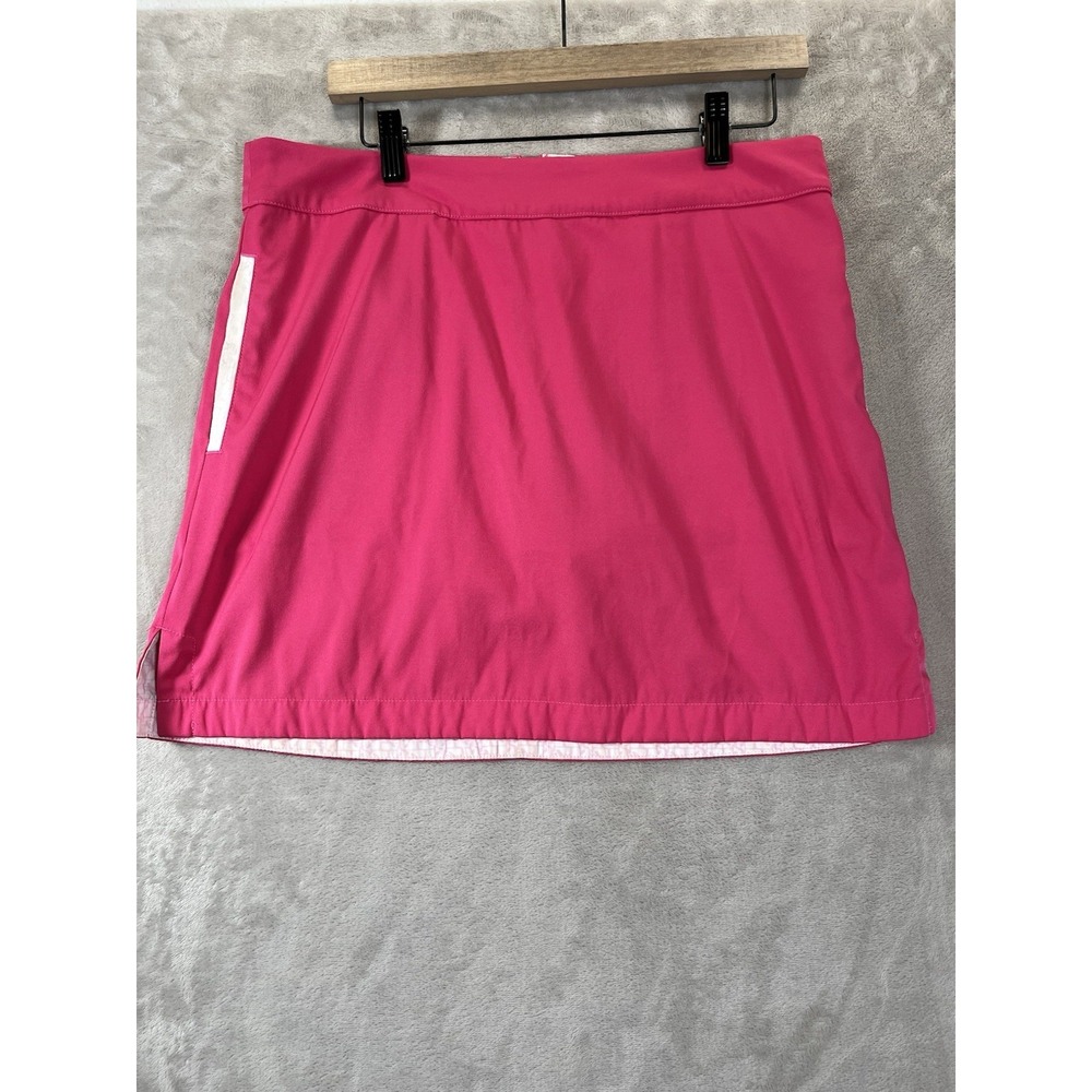 Vineyard Vines Golf Skort‎ 8 Fuchsia White Pink Zip Pocket Logo Skirt Shorts